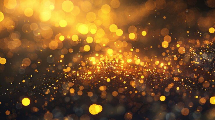 Foto gratuito luces doradas en fondo oscuro
