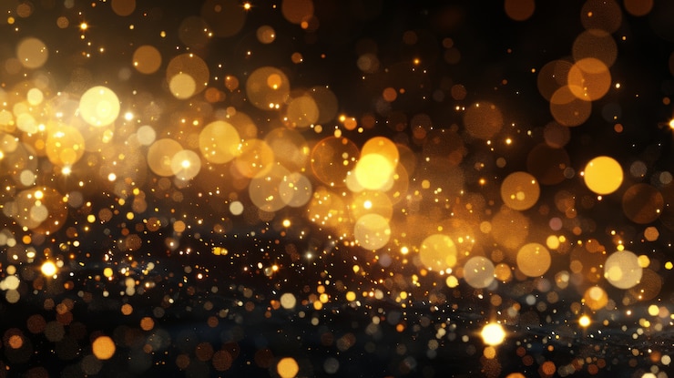 Foto gratuito luces doradas en fondo oscuro
