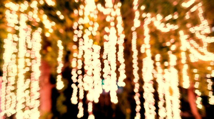Foto gratuito luces de navidad borrosos