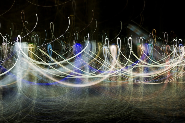 Foto gratuito luces nocturnas borrosas