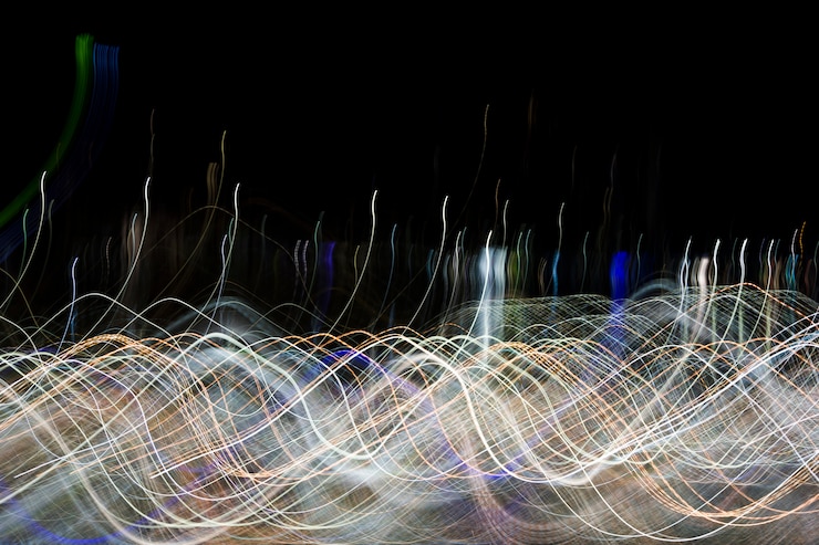 Foto gratuito luces nocturnas borrosas