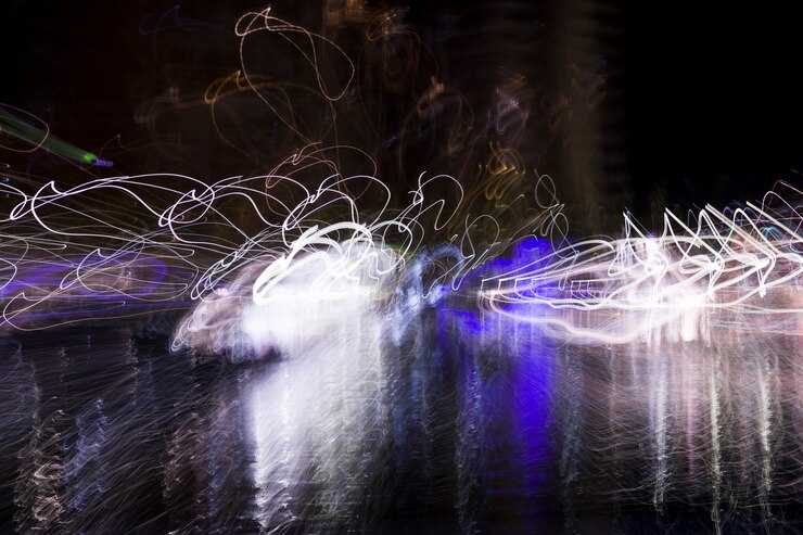 Foto gratuito luces nocturnas borrosas