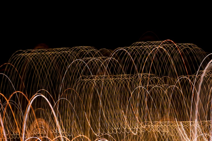 Foto gratuito luces nocturnas borrosas