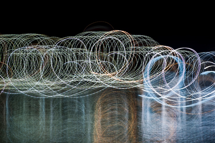 Foto gratuito luces nocturnas borrosas