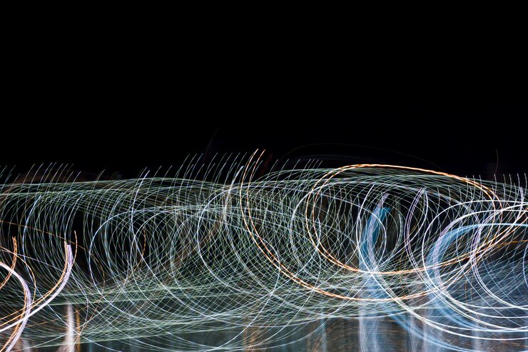 Foto gratuito luces nocturnas borrosas