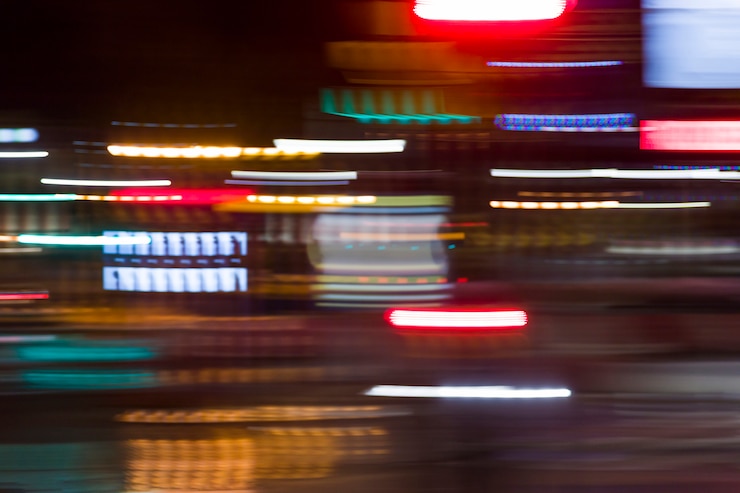 Foto gratuito luces nocturnas borrosas