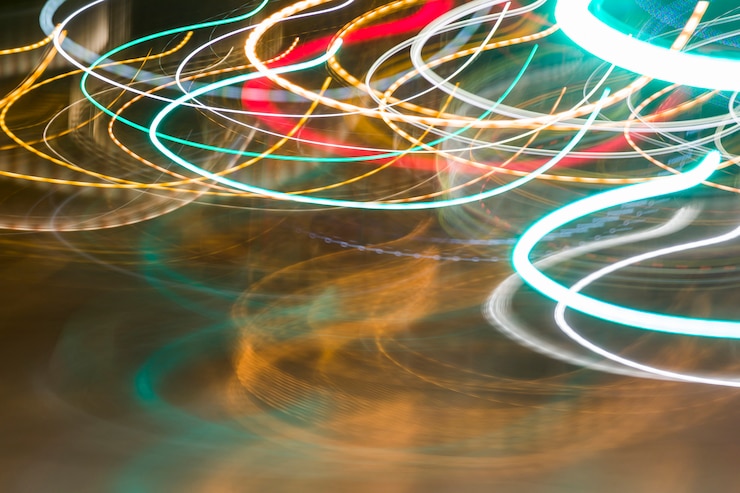 Foto gratuito luces nocturnas borrosas