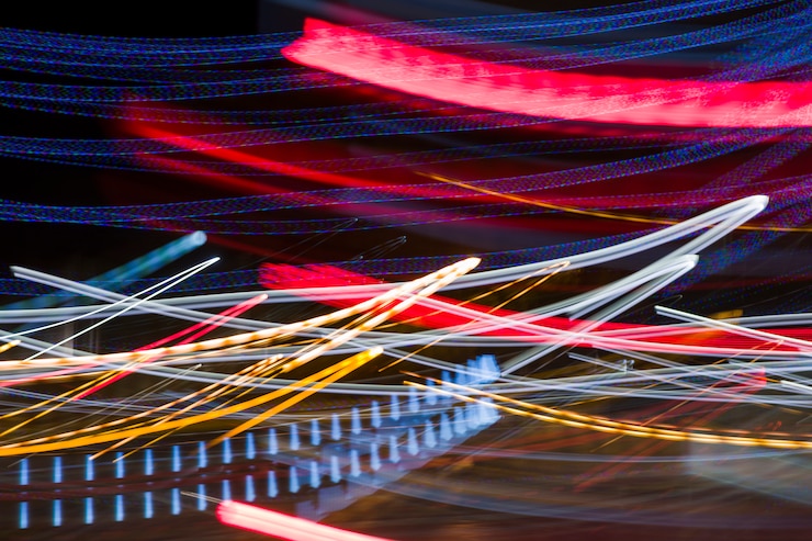 Foto gratuito luces nocturnas borrosas