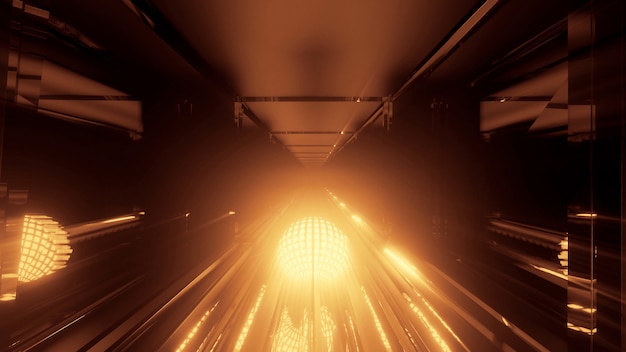 Foto gratuita luces tecno de ciencia ficción futuristas de forma redonda, perfectas para fondos futuristas
