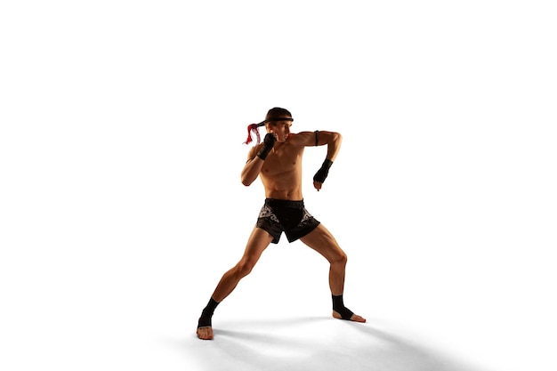 Luchadores de boxeo tailandés muay thai