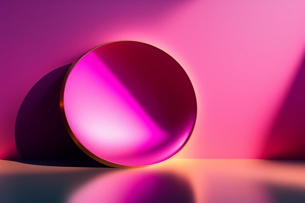 Una luz rosa y violeta está sobre un fondo rosa.