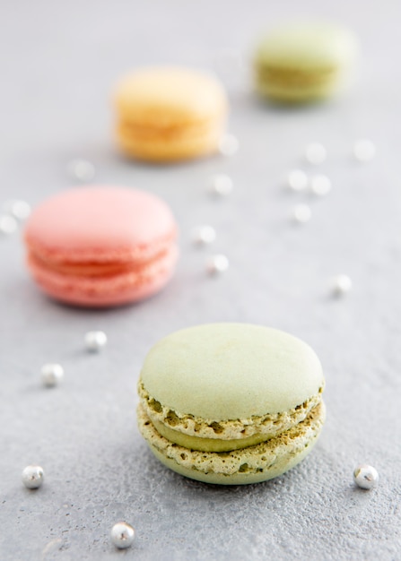 Macarons borrosos con perlas