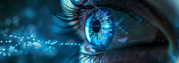 Macro iris del ojo
