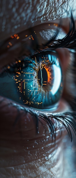 Macro iris del ojo