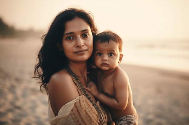 Foto gratuita madre de tiro medio con lindo bebé