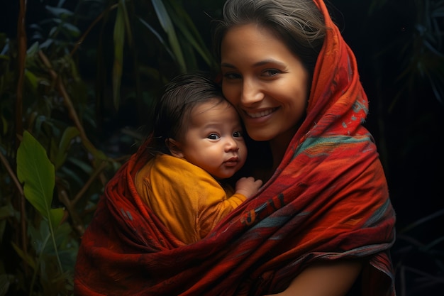 Foto gratuita madre de tiro medio sosteniendo al bebé