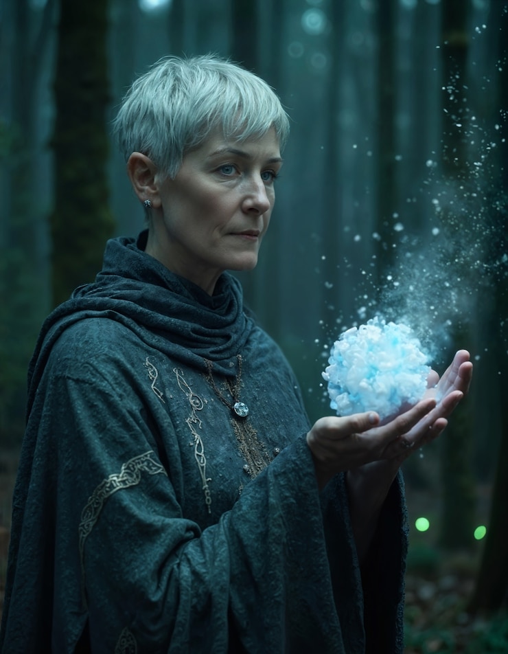 Foto gratuito magia femenina con poderes mágicos