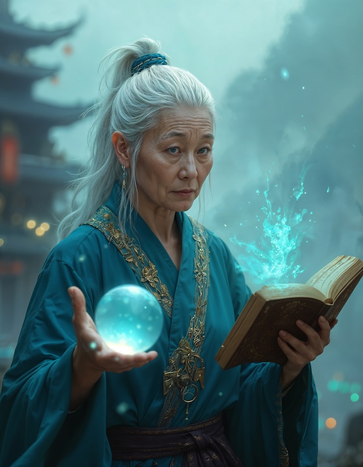 Foto gratuito magia femenina con poderes mágicos