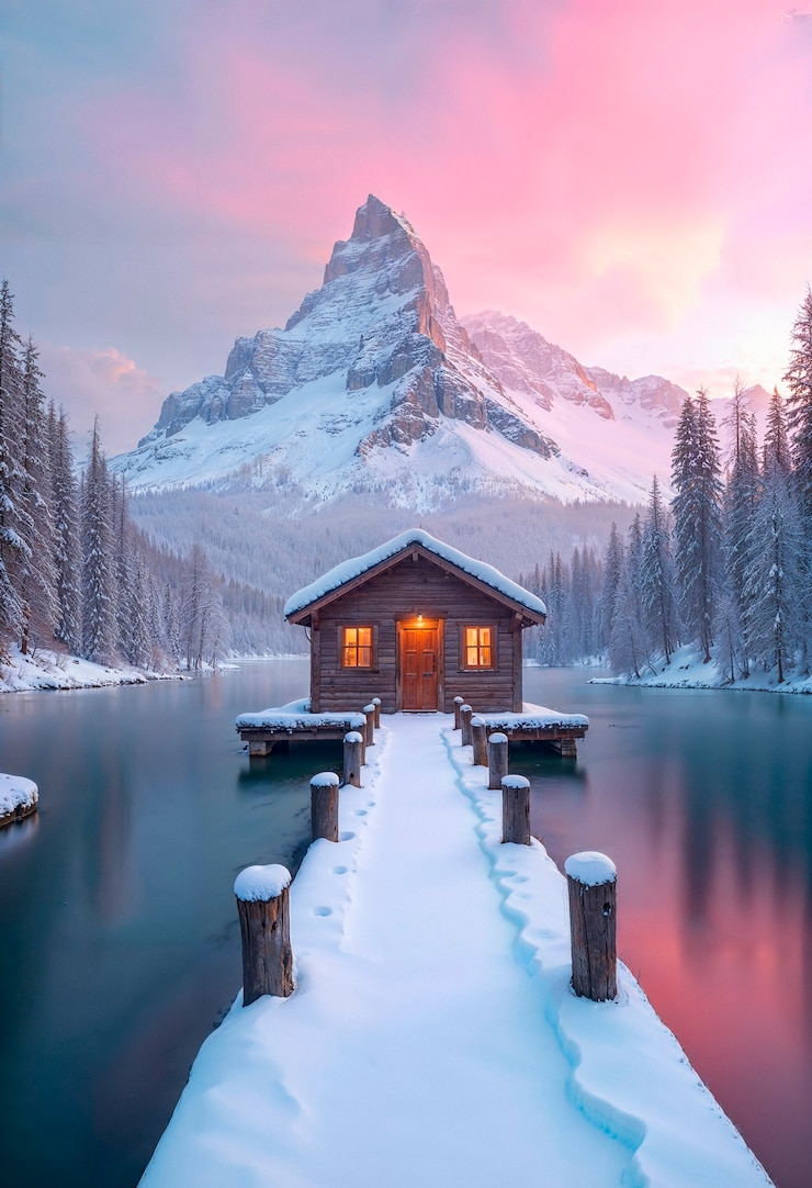 Foto gratuito el mágico paisaje invernal