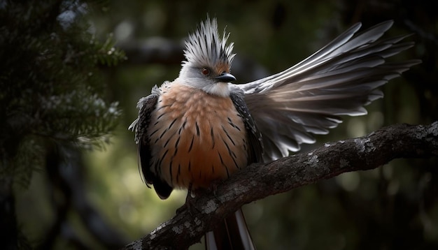 Foto gratuita majestico pájaro de rapiña encaramado en ramas ojos enfocados generados por inteligencia artificial