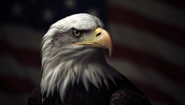 Foto gratuita majestuosa águila calva posada en garras en foco generado por ia