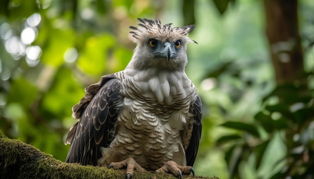 Foto gratuita majestuosa ave de rapiña posada en una rama generada por ia