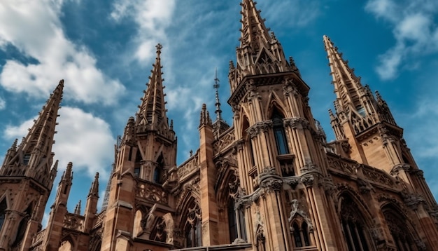 Foto gratuita majestuosa basílica en colonia, una obra maestra gótica generada por ia