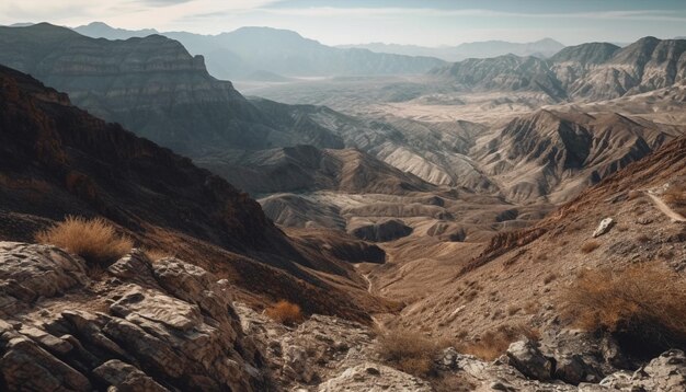 Majestuosa belleza de la cordillera en la naturaleza arenisca generada por IA