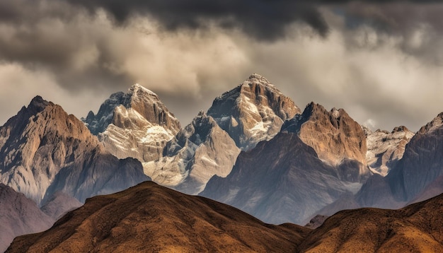 Foto gratuita majestuosa belleza panorámica de la cordillera en la naturaleza tranquila escena de verano generada por ia