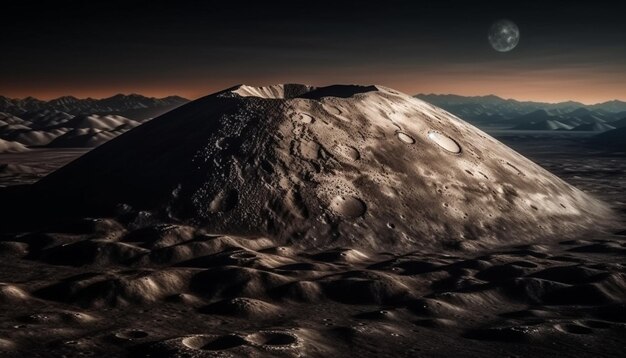 Majestuosa cordillera al atardecer escena tranquila en naturaleza remota generada por IA