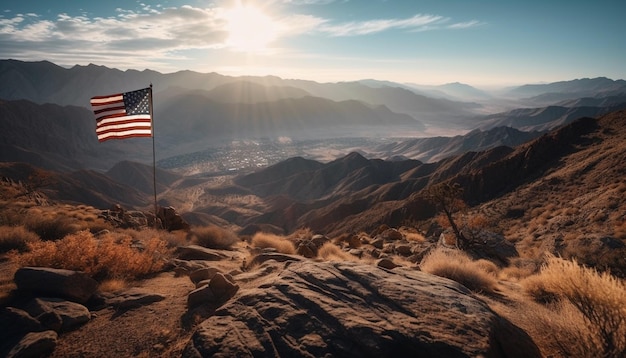 Foto gratuita majestuosa cordillera de una belleza impresionante al atardecer generada por ia