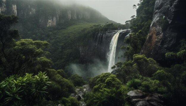 Majestuosa cordillera, escena tranquila, belleza natural generada por IA