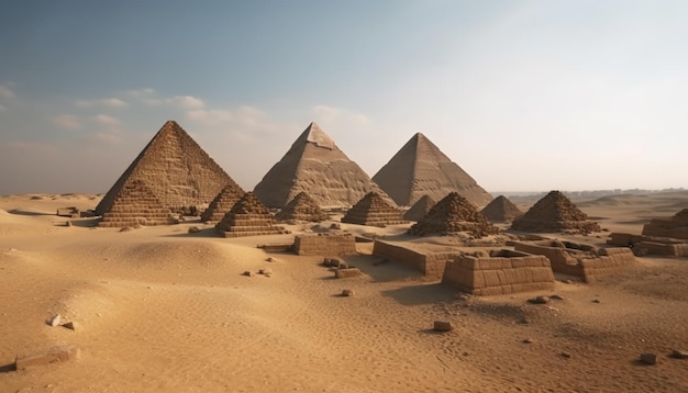 Majestuosa tumba de faraón en la antigua cultura egipcia generada por IA