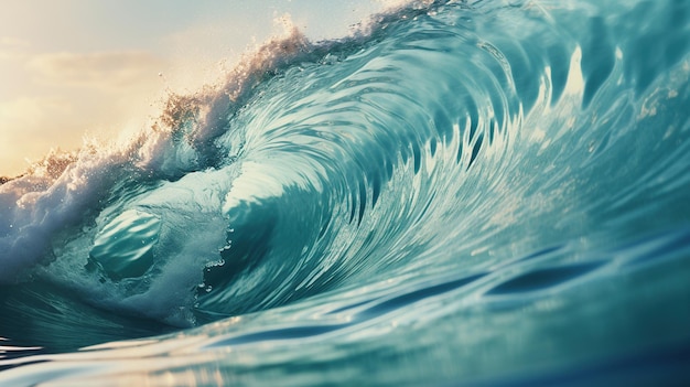 Foto gratuita el majestuoso espectáculo de una poderosa ola oceánica