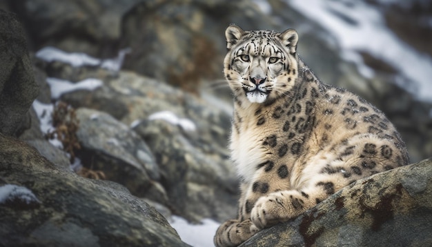 Majestuoso tigre de Bengala mirando a la cámara en la IA generativa del bosque