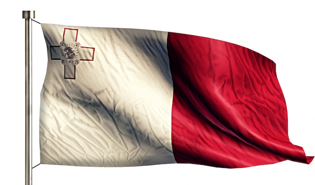 Foto gratuita malta bandera nacional aislado fondo blanco 3d