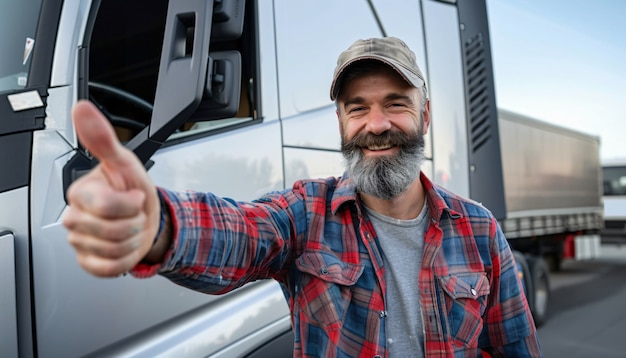 Foto gratuita man working as a truck driver posing