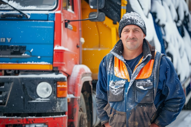 Foto gratuita man working as a truck driver