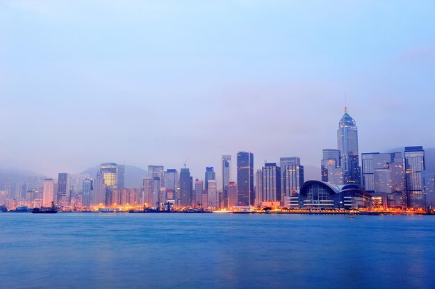 Mañana del puerto de Victoria de Hong Kong