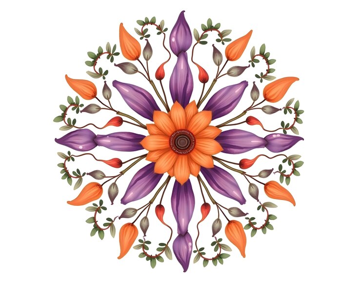 Foto gratuito mandala floral