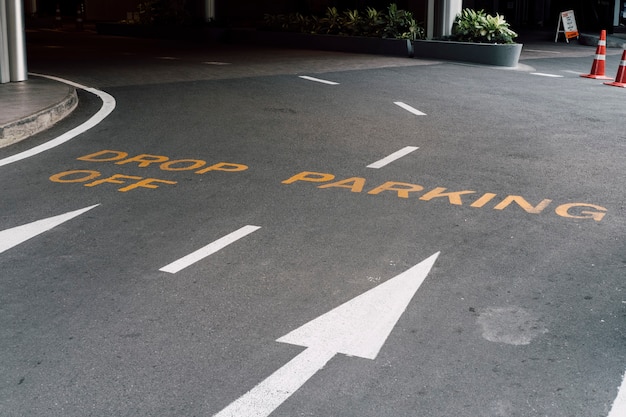 manera de dejar y señal de estacionamiento