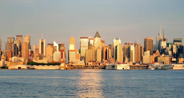 Manhattan de Nueva York al atardecer