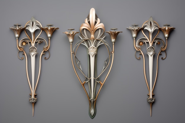 Foto gratuita manijas de muebles ornamentados en estilo art nouveau