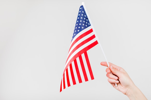 Mano con la bandera de estados unidos