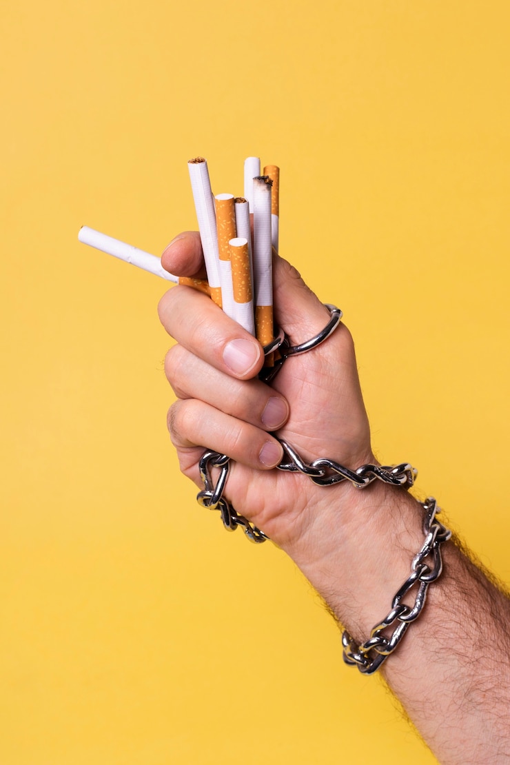Foto gratuito mano encadenada con cigarrillos
