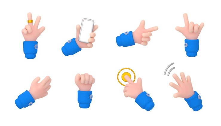 Foto gratuito mano gestos 3d brazo humano sostener teléfono