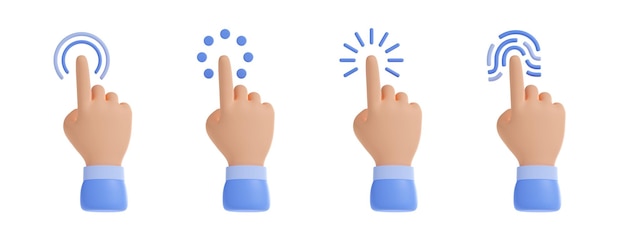 Mano haga clic en el cursor de la computadora icono 3d