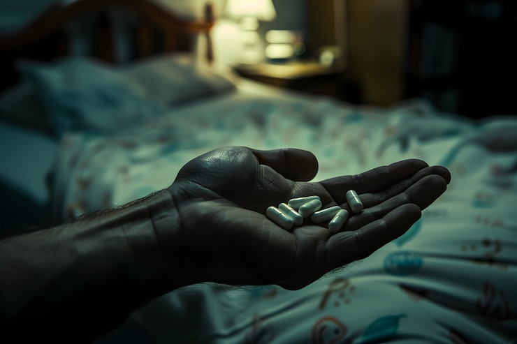 Foto gratuito la mano con la medicación en el estilo oscuro
