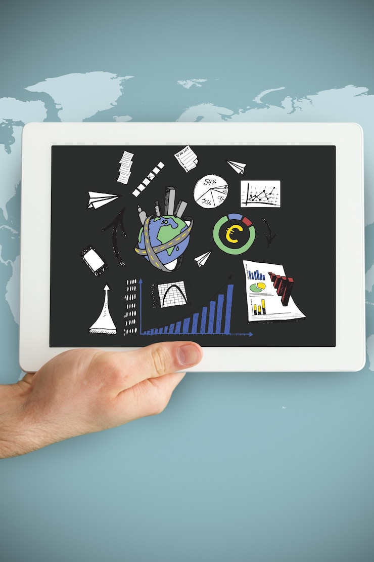 Foto gratuito mano sujetando una tablet