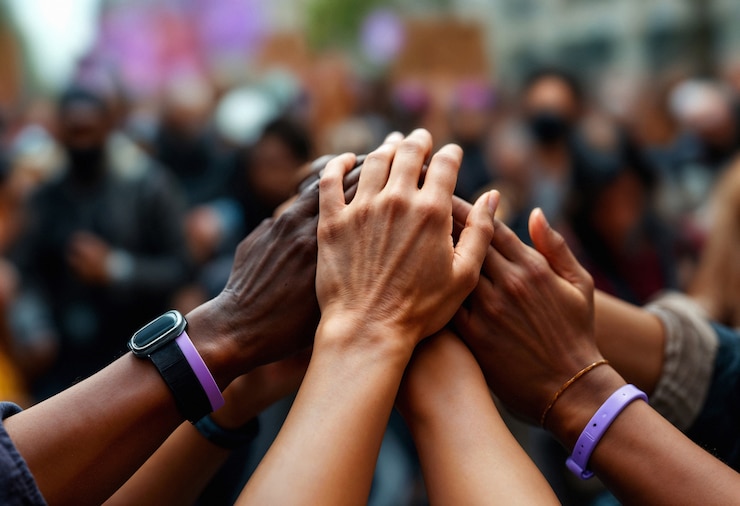 Foto gratuito manos juntas en unidad